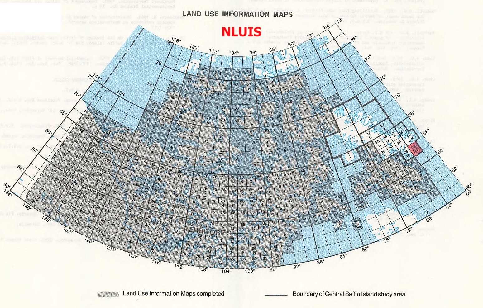 Map index Northern land use map series